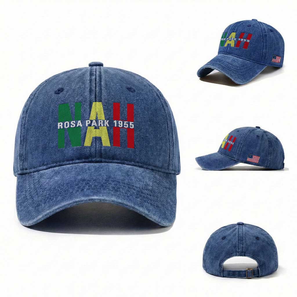 Nah Rosa Parks Quote Washed Cotton Baseball Cap Black Movement Protest
