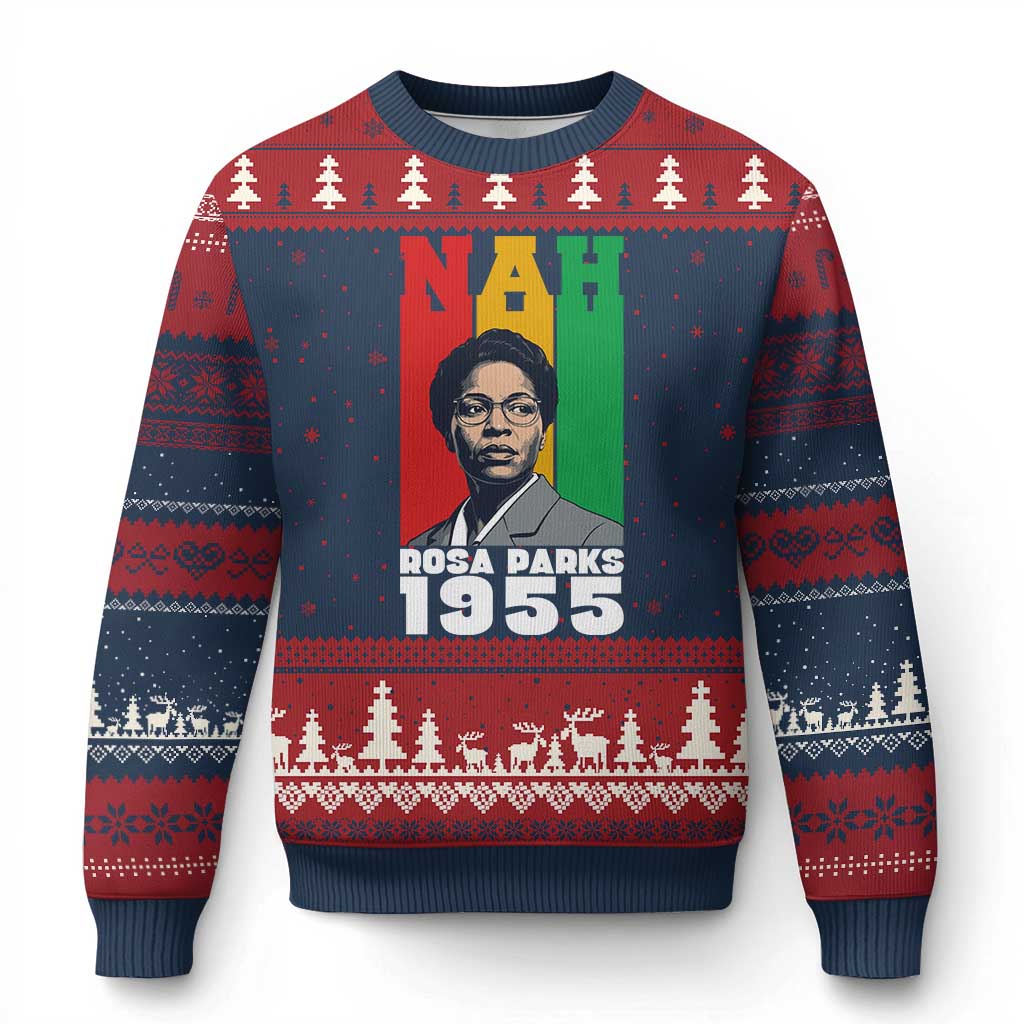 Nah Rosa Parks Quote Ugly Christmas Sweater Civil Rights African American - Wonder Print Shop