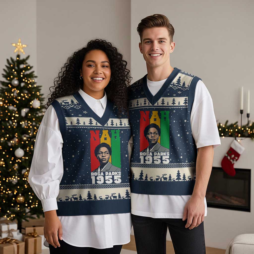 Nah Rosa Parks Quote V-Neck Knit Sweater Vest Civil Rights African American - Wonder Print Shop