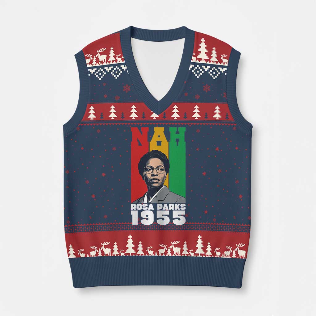 Nah Rosa Parks Quote V-Neck Knit Sweater Vest Civil Rights African American - Wonder Print Shop