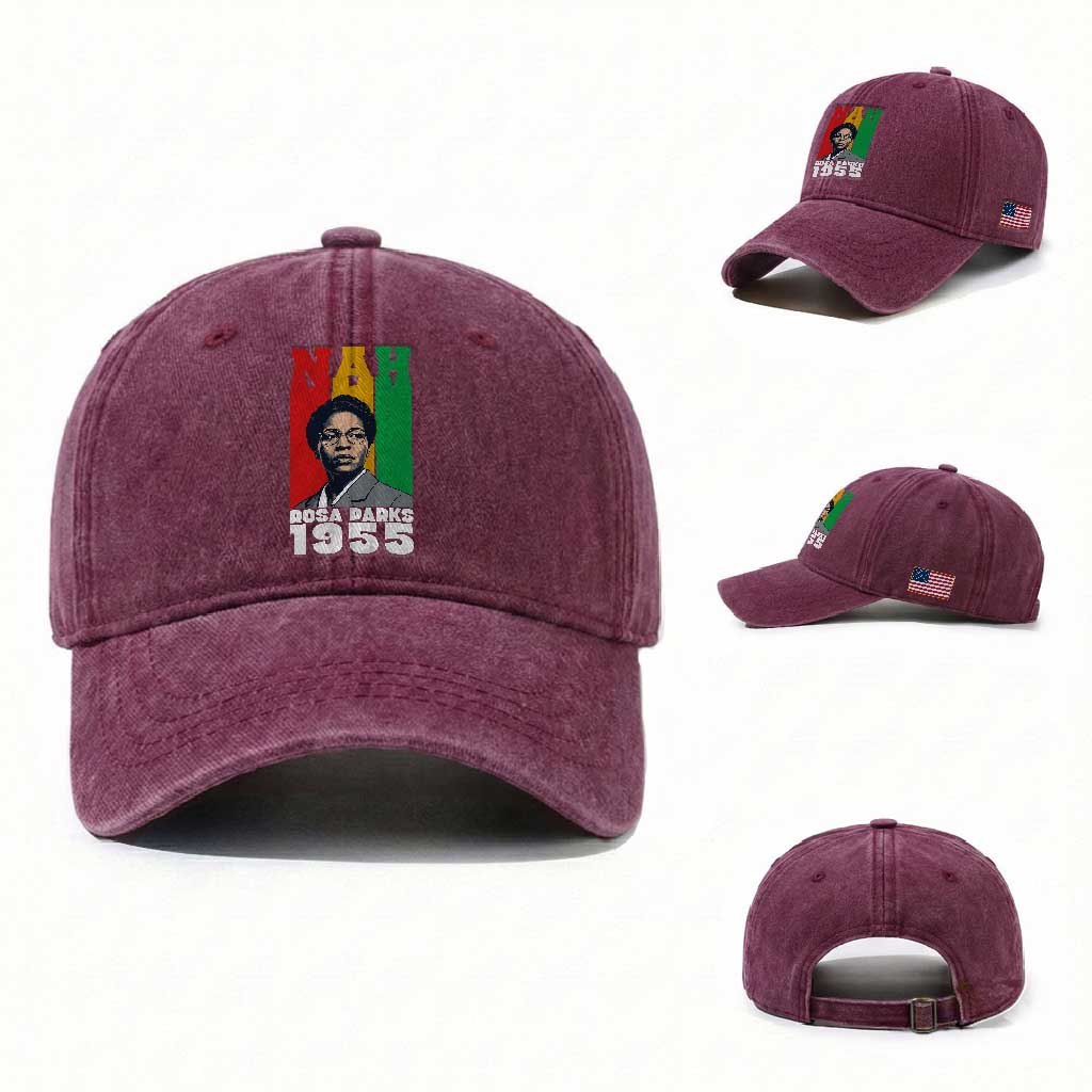 Nah Rosa Parks Quote Washed Cotton Baseball Cap Civil Rights African American