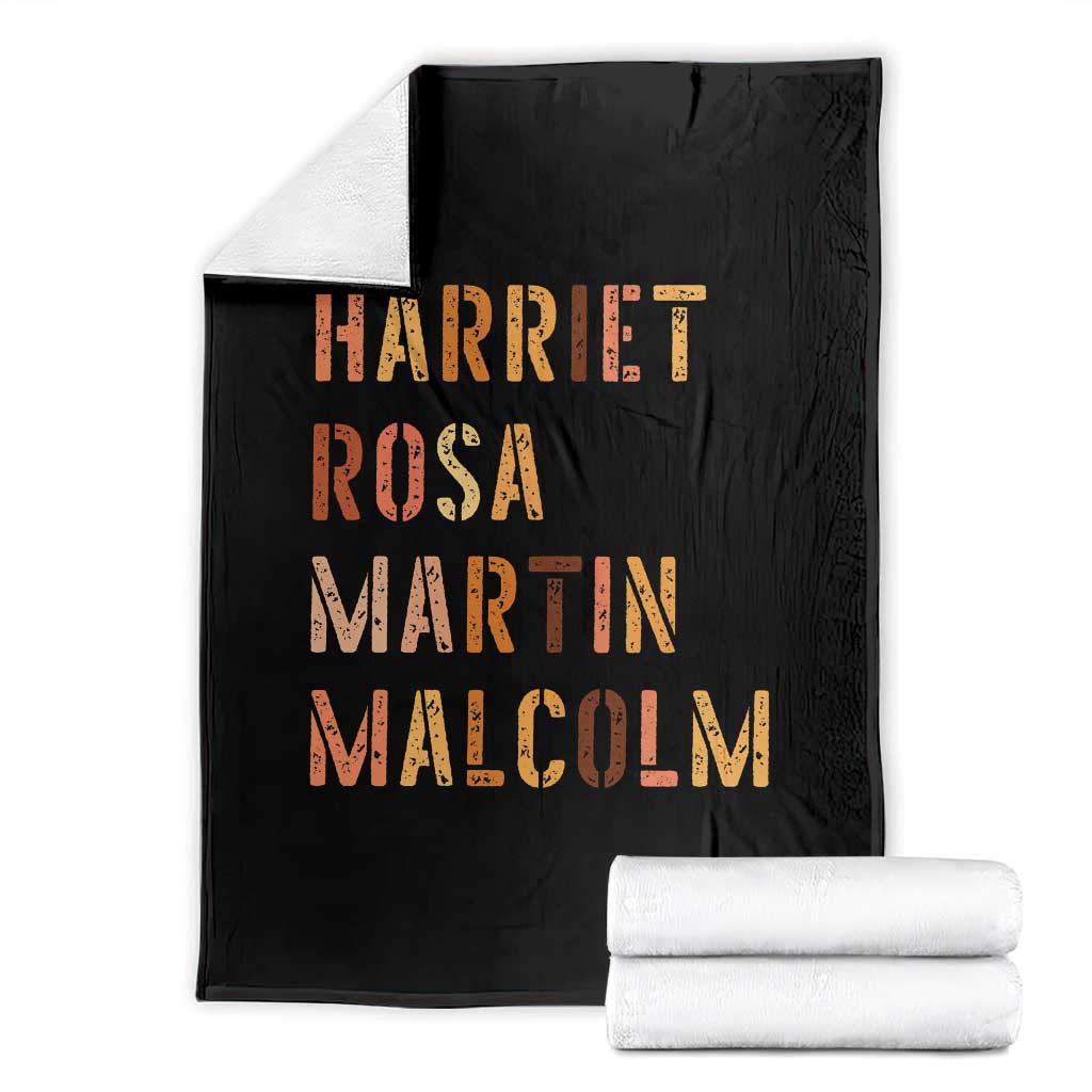 Black History Leaders Throw Blanket Harriet Rosa Martin Malcolm - Wonder Print Shop