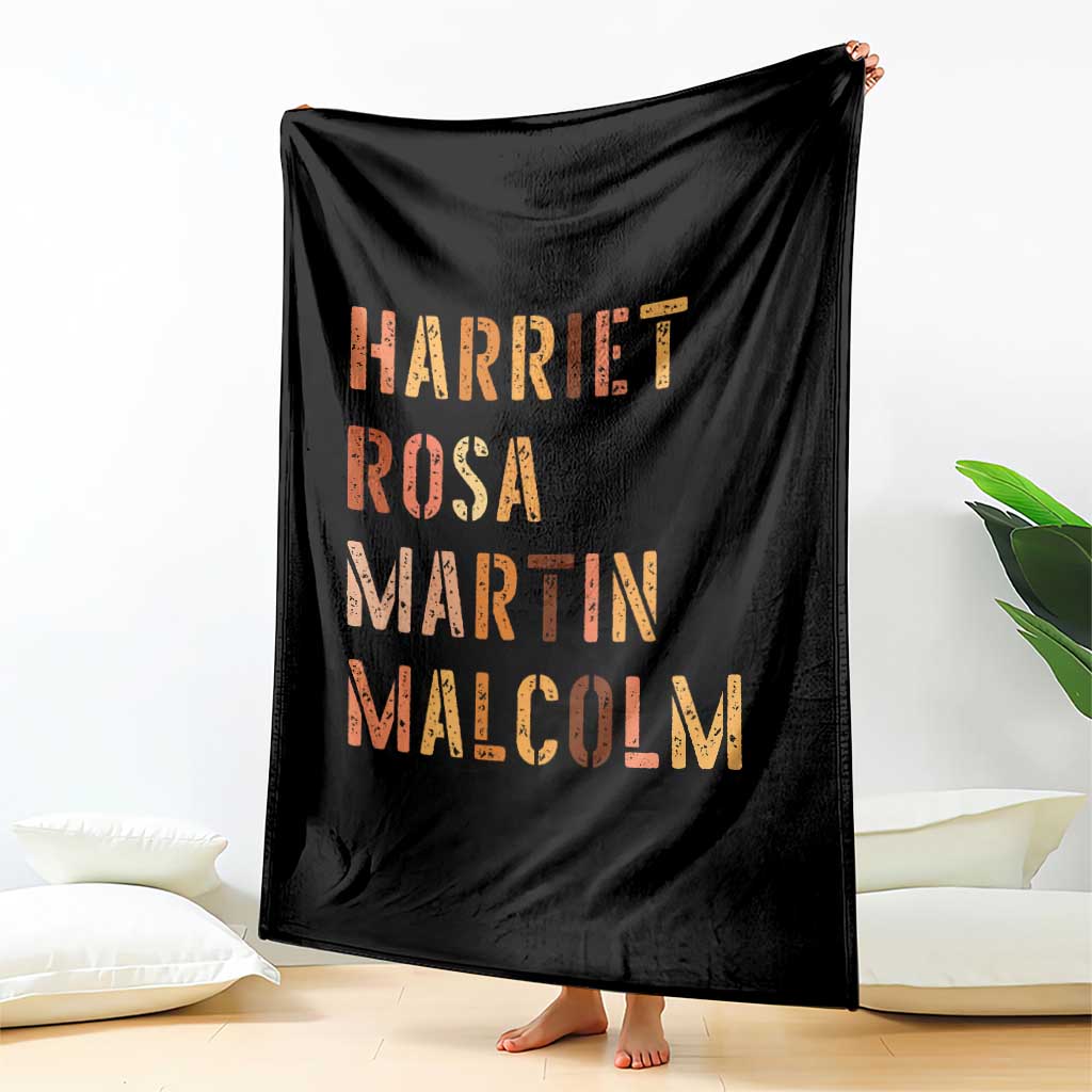 Black History Leaders Throw Blanket Harriet Rosa Martin Malcolm - Wonder Print Shop