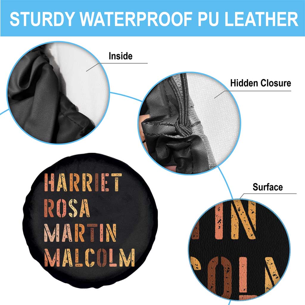 Black History Leaders Spare Tire Cover Harriet Rosa Martin Malcolm - Wonder Print Shop