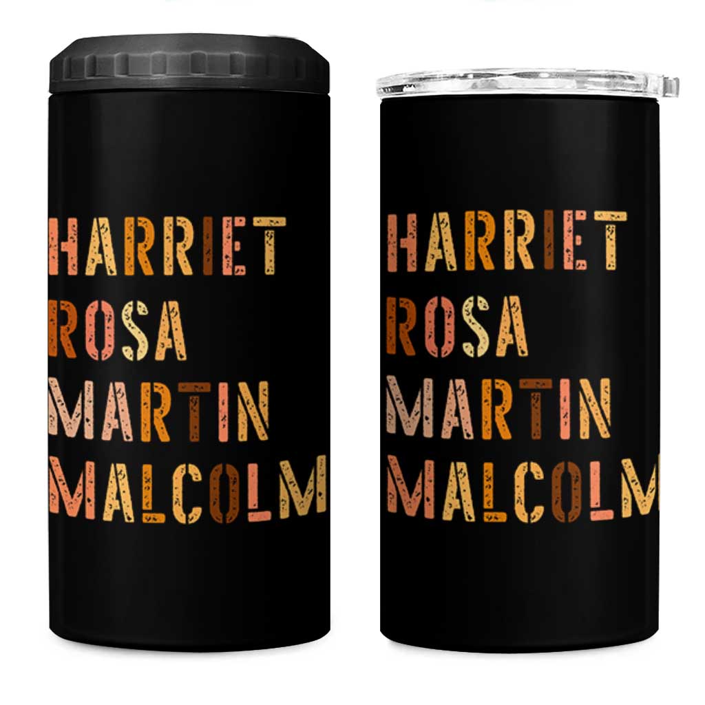 Black History Leaders 4 in 1 Can Cooler Tumbler Harriet Rosa Martin Malcolm - Wonder Print Shop