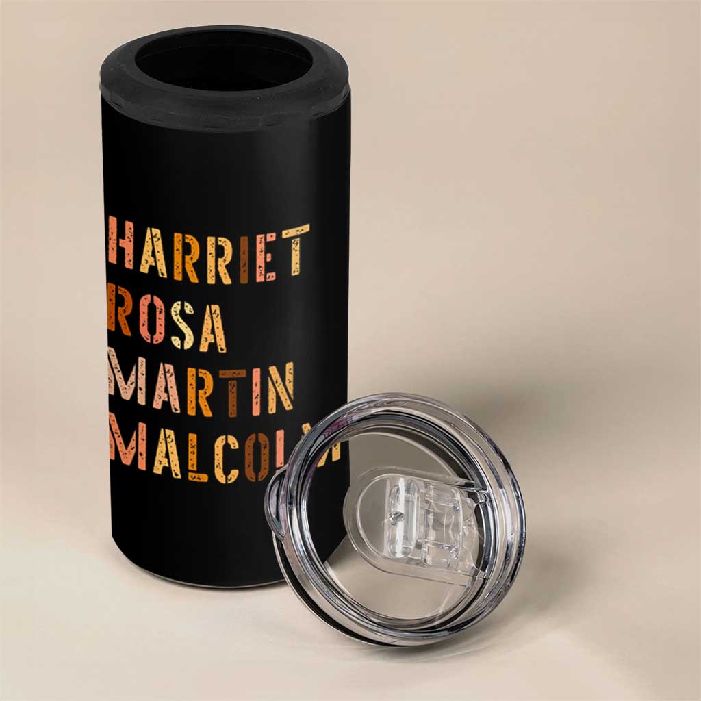 Black History Leaders 4 in 1 Can Cooler Tumbler Harriet Rosa Martin Malcolm - Wonder Print Shop