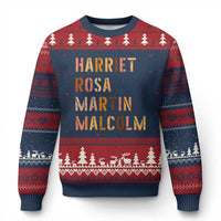Black History Leaders Ugly Christmas Sweater Harriet Rosa Martin Malcolm - Wonder Print Shop