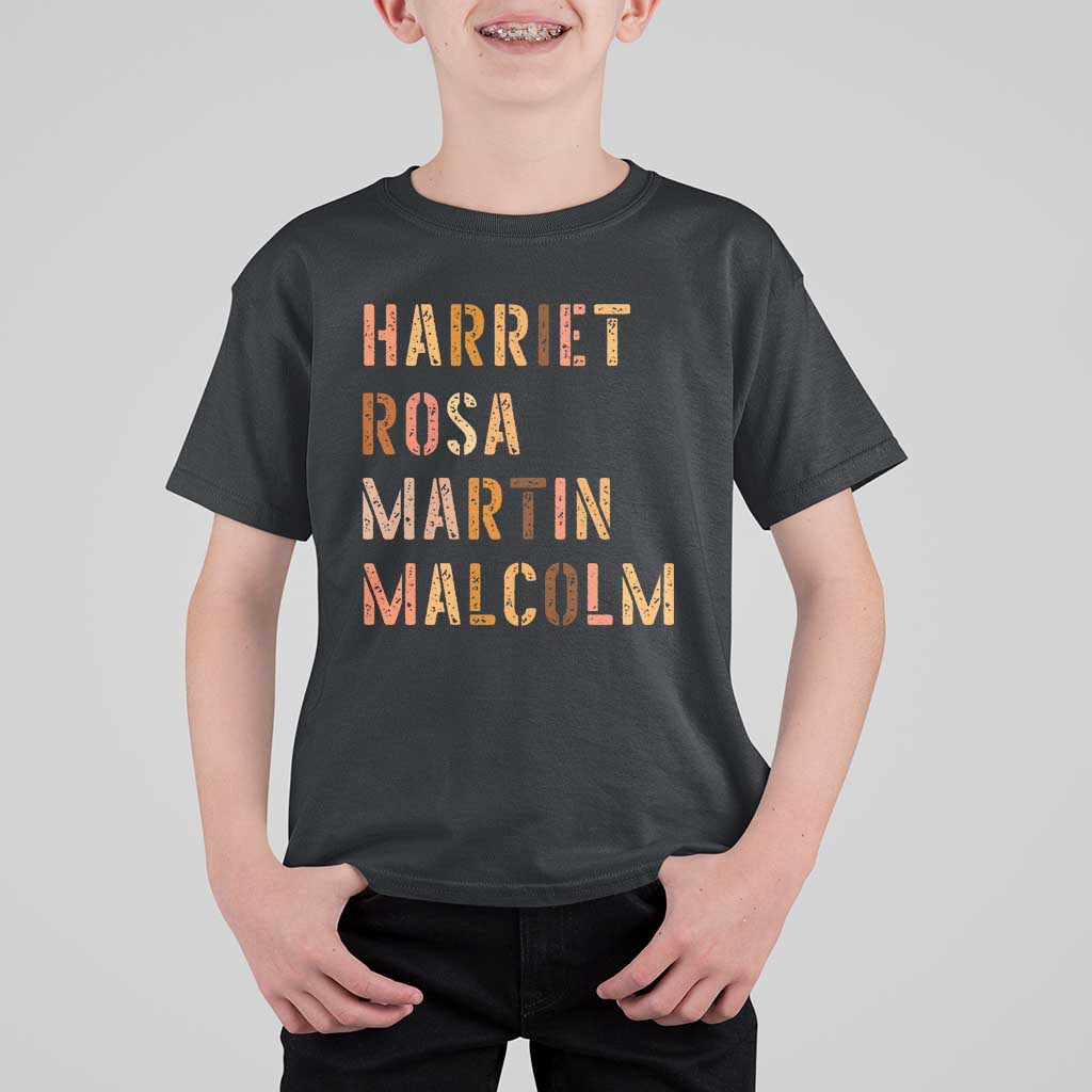 Black History Leaders T Shirt For Kid Harriet Rosa Martin Malcolm - Wonder Print Shop