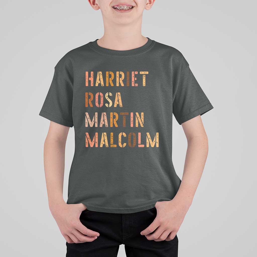 Black History Leaders T Shirt For Kid Harriet Rosa Martin Malcolm - Wonder Print Shop