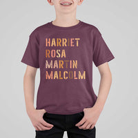 Black History Leaders T Shirt For Kid Harriet Rosa Martin Malcolm - Wonder Print Shop