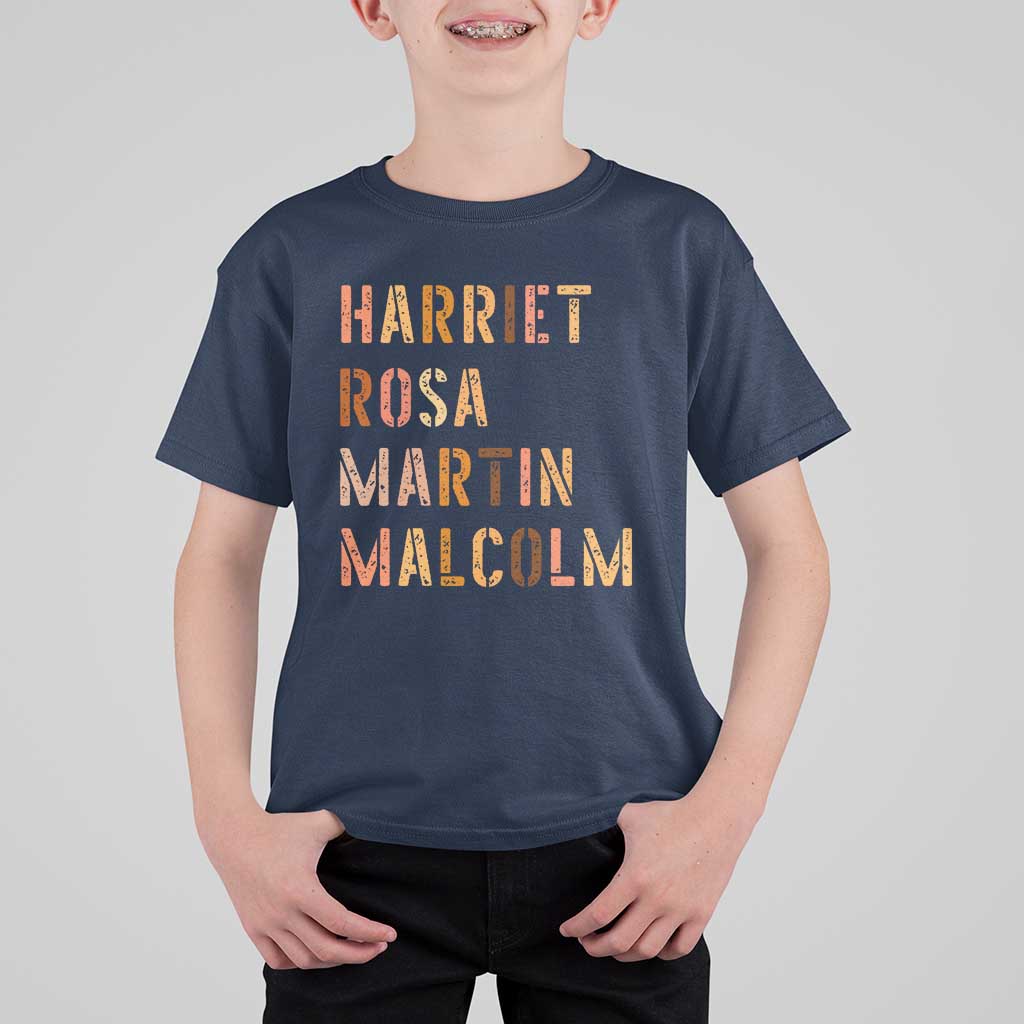 Black History Leaders T Shirt For Kid Harriet Rosa Martin Malcolm - Wonder Print Shop