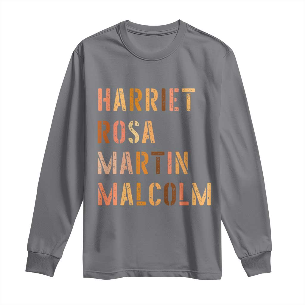 Black History Leaders Long Sleeve Shirt Harriet Rosa Martin Malcolm - Wonder Print Shop
