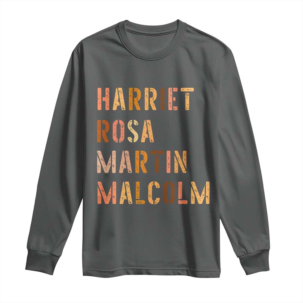 Black History Leaders Long Sleeve Shirt Harriet Rosa Martin Malcolm - Wonder Print Shop