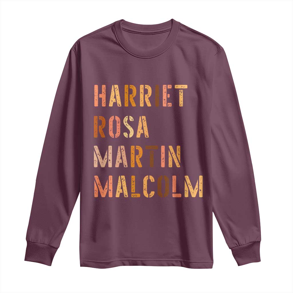 Black History Leaders Long Sleeve Shirt Harriet Rosa Martin Malcolm - Wonder Print Shop