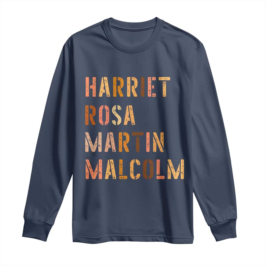 Black History Leaders Long Sleeve Shirt Harriet Rosa Martin Malcolm - Wonder Print Shop
