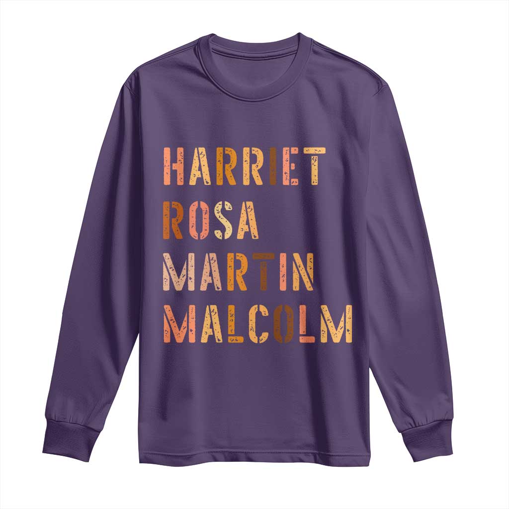 Black History Leaders Long Sleeve Shirt Harriet Rosa Martin Malcolm - Wonder Print Shop