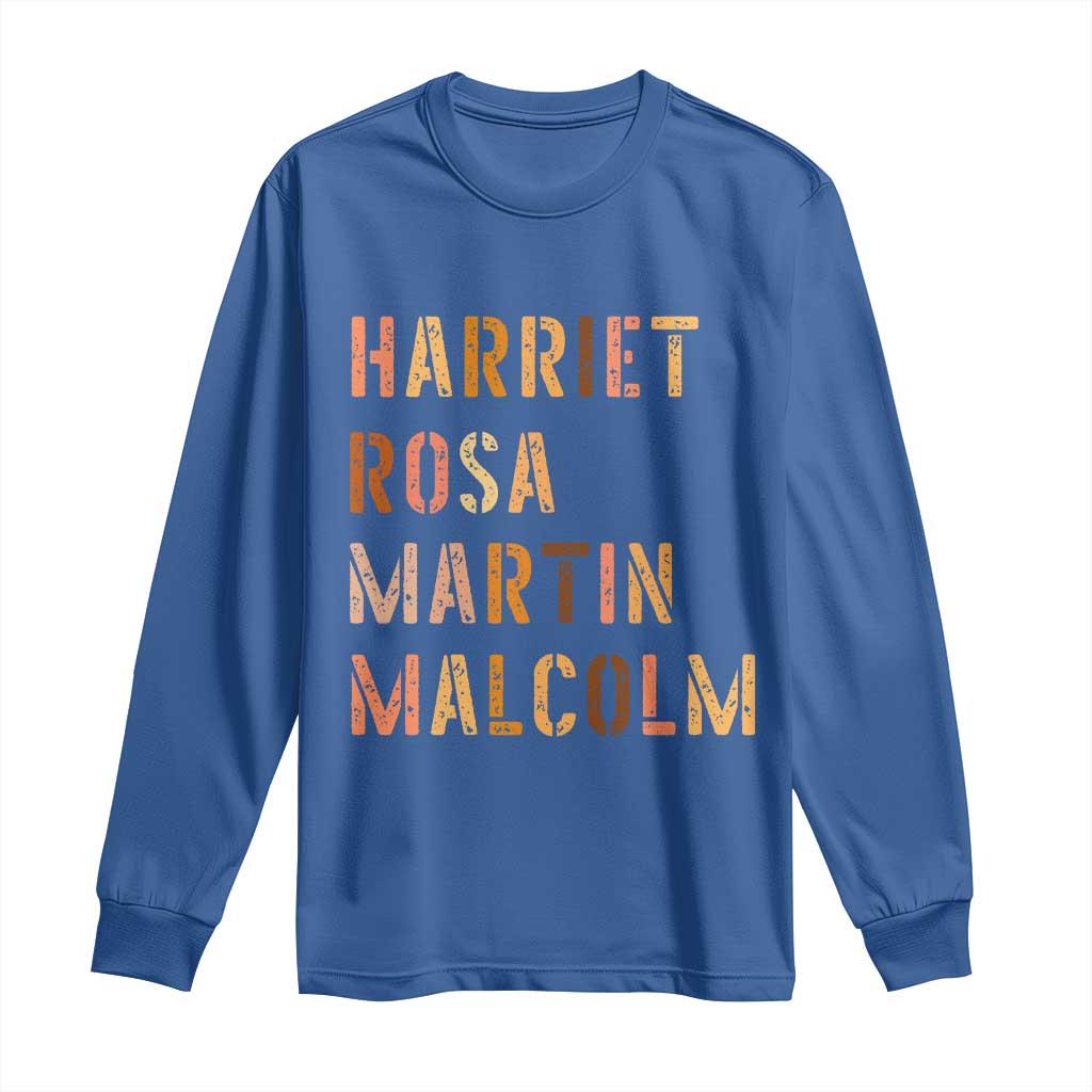 Black History Leaders Long Sleeve Shirt Harriet Rosa Martin Malcolm - Wonder Print Shop