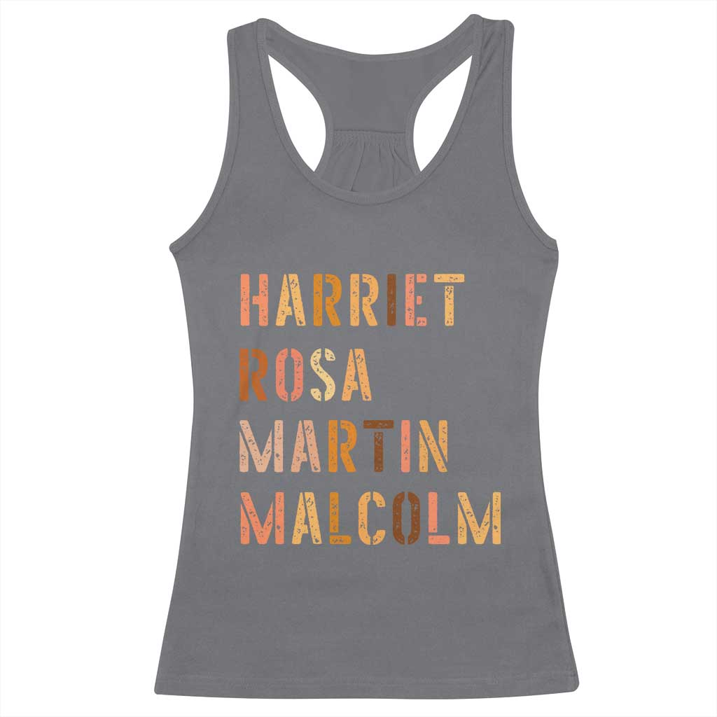 Black History Leaders Racerback Tank Top Harriet Rosa Martin Malcolm - Wonder Print Shop