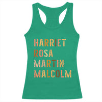 Black History Leaders Racerback Tank Top Harriet Rosa Martin Malcolm - Wonder Print Shop