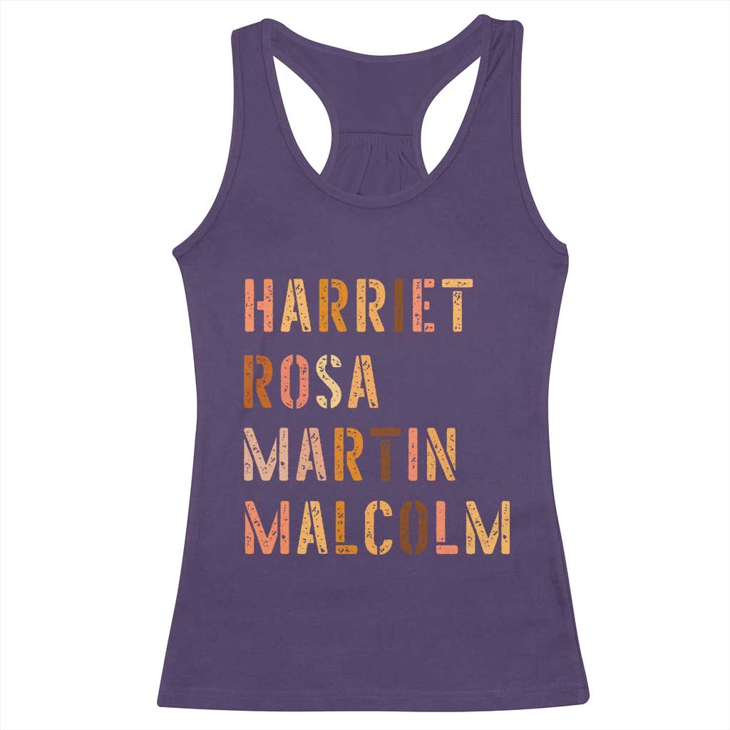 Black History Leaders Racerback Tank Top Harriet Rosa Martin Malcolm - Wonder Print Shop
