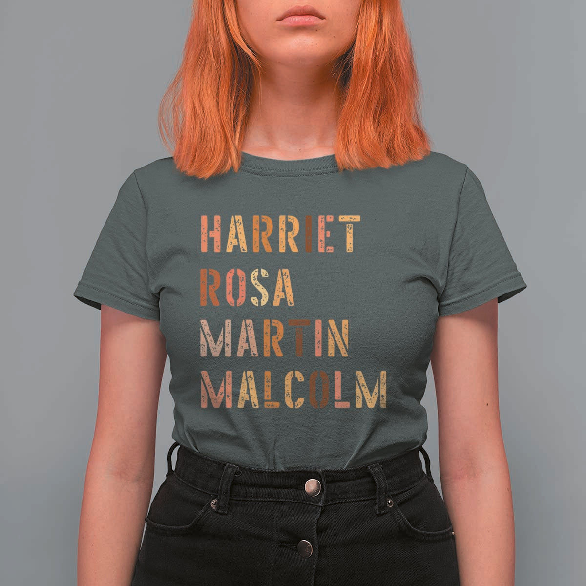 Black History Leaders T Shirt For Women Harriet Rosa Martin Malcolm - Wonder Print Shop