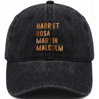Black History Leaders Washed Cotton Baseball Cap Harriet Rosa Martin Malcolm