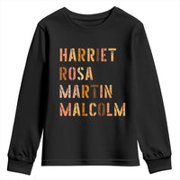 Black History Leaders Youth Sweatshirt Harriet Rosa Martin Malcolm - Wonder Print Shop