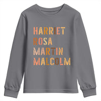 Black History Leaders Youth Sweatshirt Harriet Rosa Martin Malcolm - Wonder Print Shop