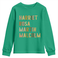 Black History Leaders Youth Sweatshirt Harriet Rosa Martin Malcolm - Wonder Print Shop