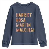 Black History Leaders Youth Sweatshirt Harriet Rosa Martin Malcolm - Wonder Print Shop