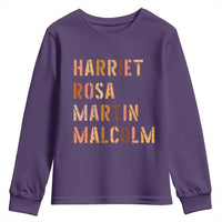 Black History Leaders Youth Sweatshirt Harriet Rosa Martin Malcolm - Wonder Print Shop