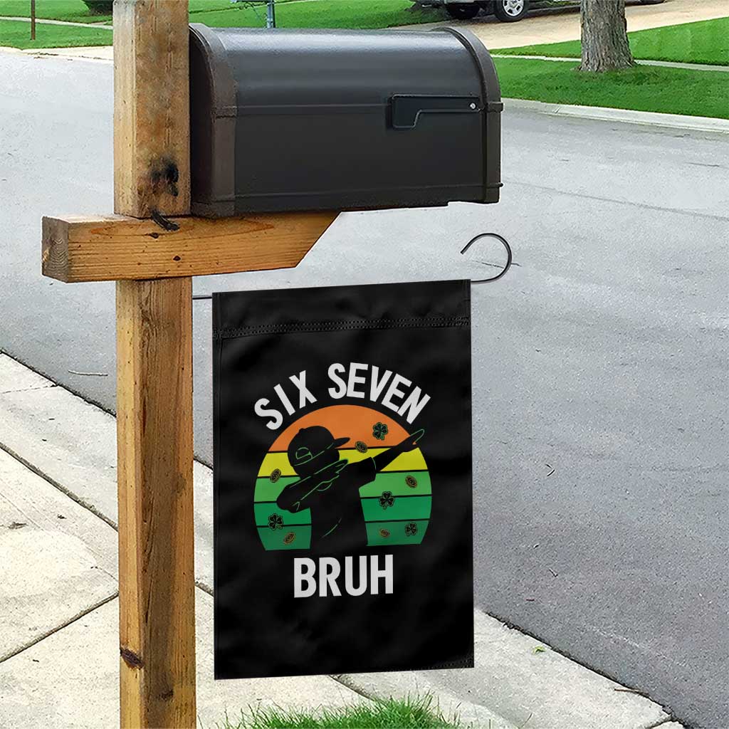 67 Bruh St Patricks Day Garden Flag Funny Six Seven Boys Kids Dabbing Meme
