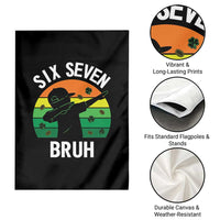 67 Bruh St Patricks Day Garden Flag Funny Six Seven Boys Kids Dabbing Meme