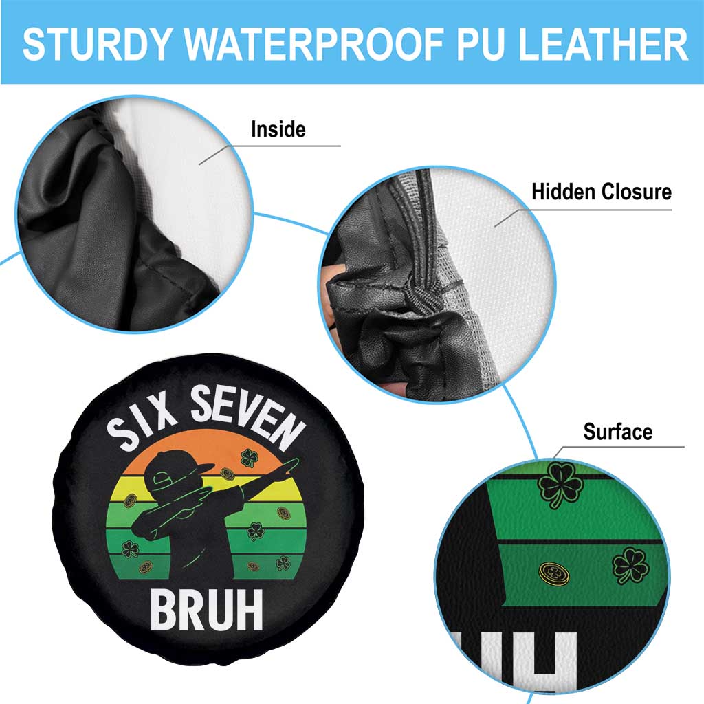 67 Bruh St Patricks Day Spare Tire Cover Funny Six Seven Boys Kids Dabbing Meme