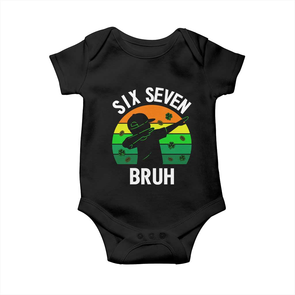 67 Bruh St Patricks Day Baby Onesie Funny Six Seven Boys Kids Dabbing Meme