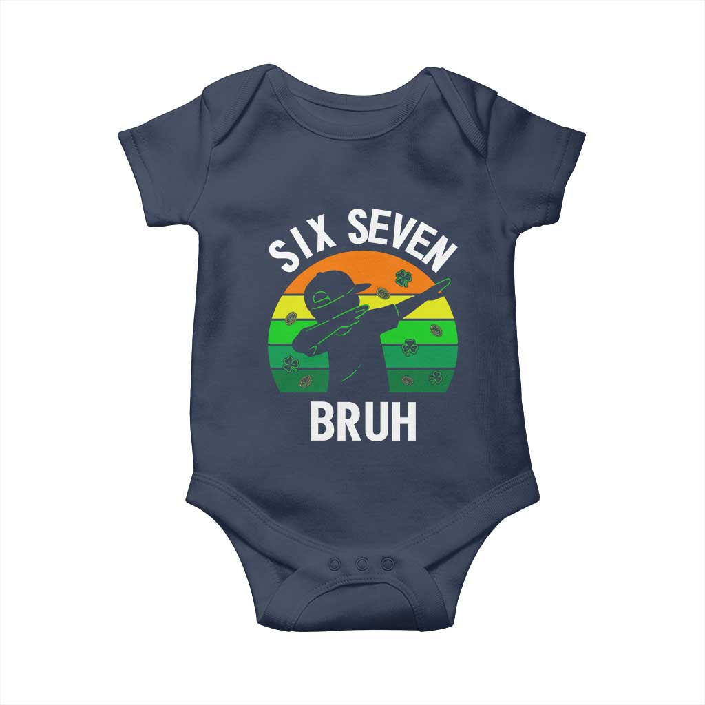 67 Bruh St Patricks Day Baby Onesie Funny Six Seven Boys Kids Dabbing Meme