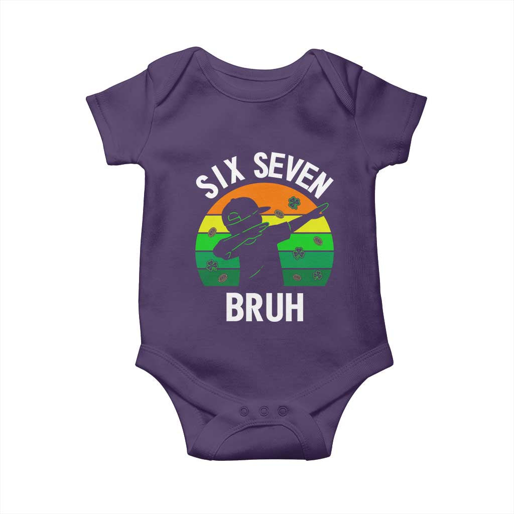 67 Bruh St Patricks Day Baby Onesie Funny Six Seven Boys Kids Dabbing Meme