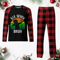 67 Bruh St Patricks Day Plaid Pajama Set Funny Six Seven Boys Kids Dabbing Meme