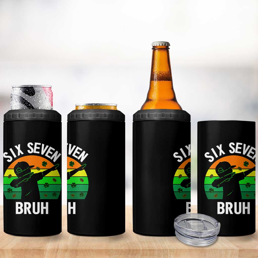 67 Bruh St Patricks Day 4 in 1 Can Cooler Tumbler Funny Six Seven Boys Kids Dabbing Meme
