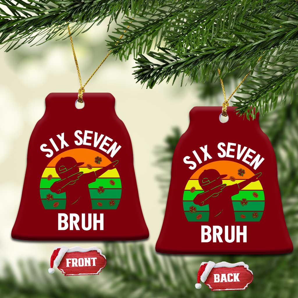 67 Bruh St Patricks Day Ceramic Ornament Funny Six Seven Boys Kids Dabbing Meme