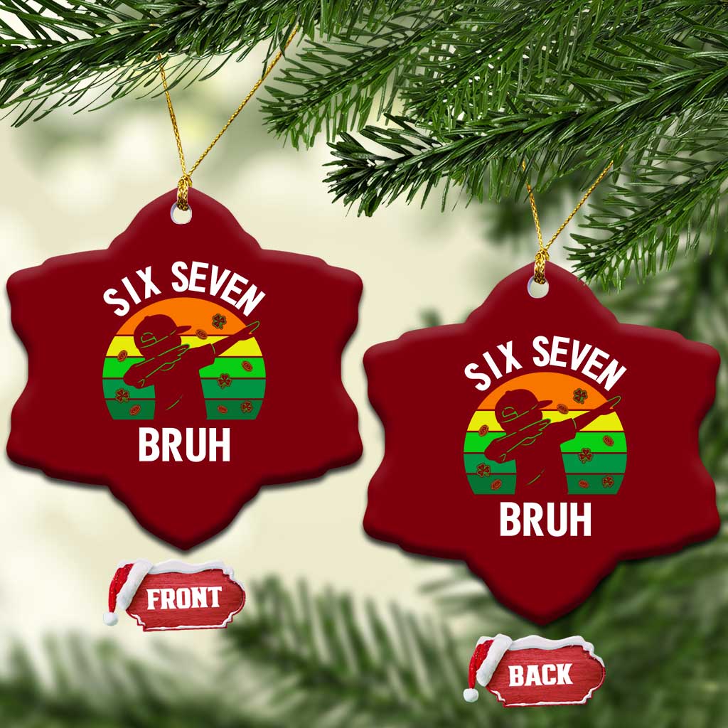 67 Bruh St Patricks Day Ceramic Ornament Funny Six Seven Boys Kids Dabbing Meme
