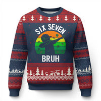 67 Bruh St Patricks Day Ugly Christmas Sweater Funny Six Seven Boys Kids Dabbing Meme