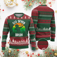 67 Bruh St Patricks Day Ugly Christmas Sweater Funny Six Seven Boys Kids Dabbing Meme