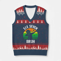 67 Bruh St Patricks Day V-Neck Knit Sweater Vest Funny Six Seven Boys Kids Dabbing Meme