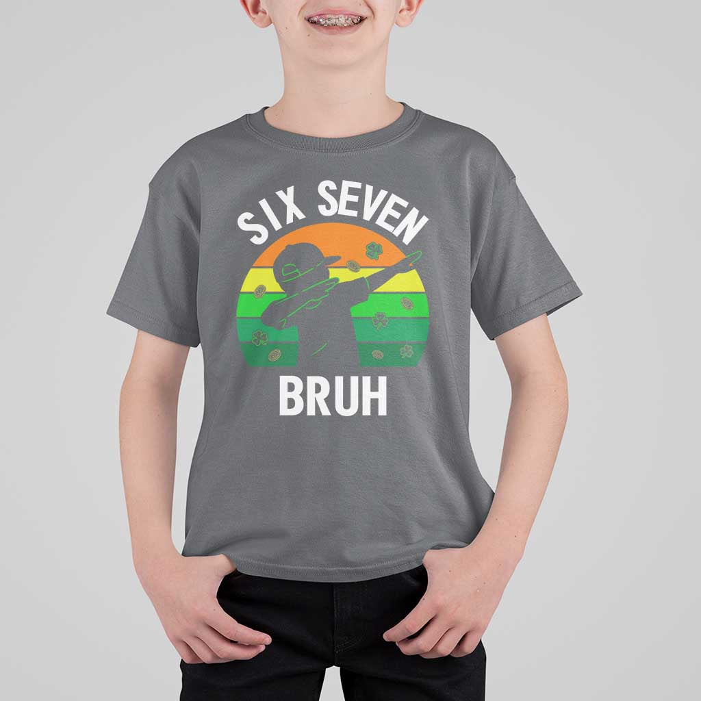 67 Bruh St Patricks Day T Shirt For Kid Funny Six Seven Boys Kids Dabbing Meme