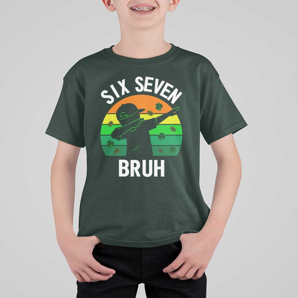67 Bruh St Patricks Day T Shirt For Kid Funny Six Seven Boys Kids Dabbing Meme