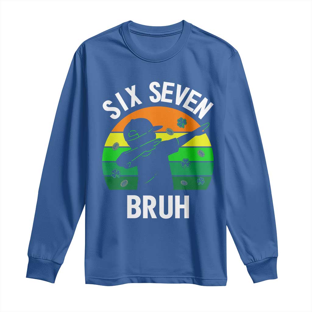 67 Bruh St Patricks Day Long Sleeve Shirt Funny Six Seven Boys Kids Dabbing Meme