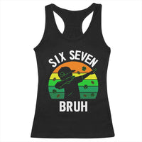 67 Bruh St Patricks Day Racerback Tank Top Funny Six Seven Boys Kids Dabbing Meme
