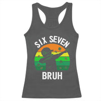 67 Bruh St Patricks Day Racerback Tank Top Funny Six Seven Boys Kids Dabbing Meme
