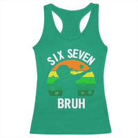 67 Bruh St Patricks Day Racerback Tank Top Funny Six Seven Boys Kids Dabbing Meme
